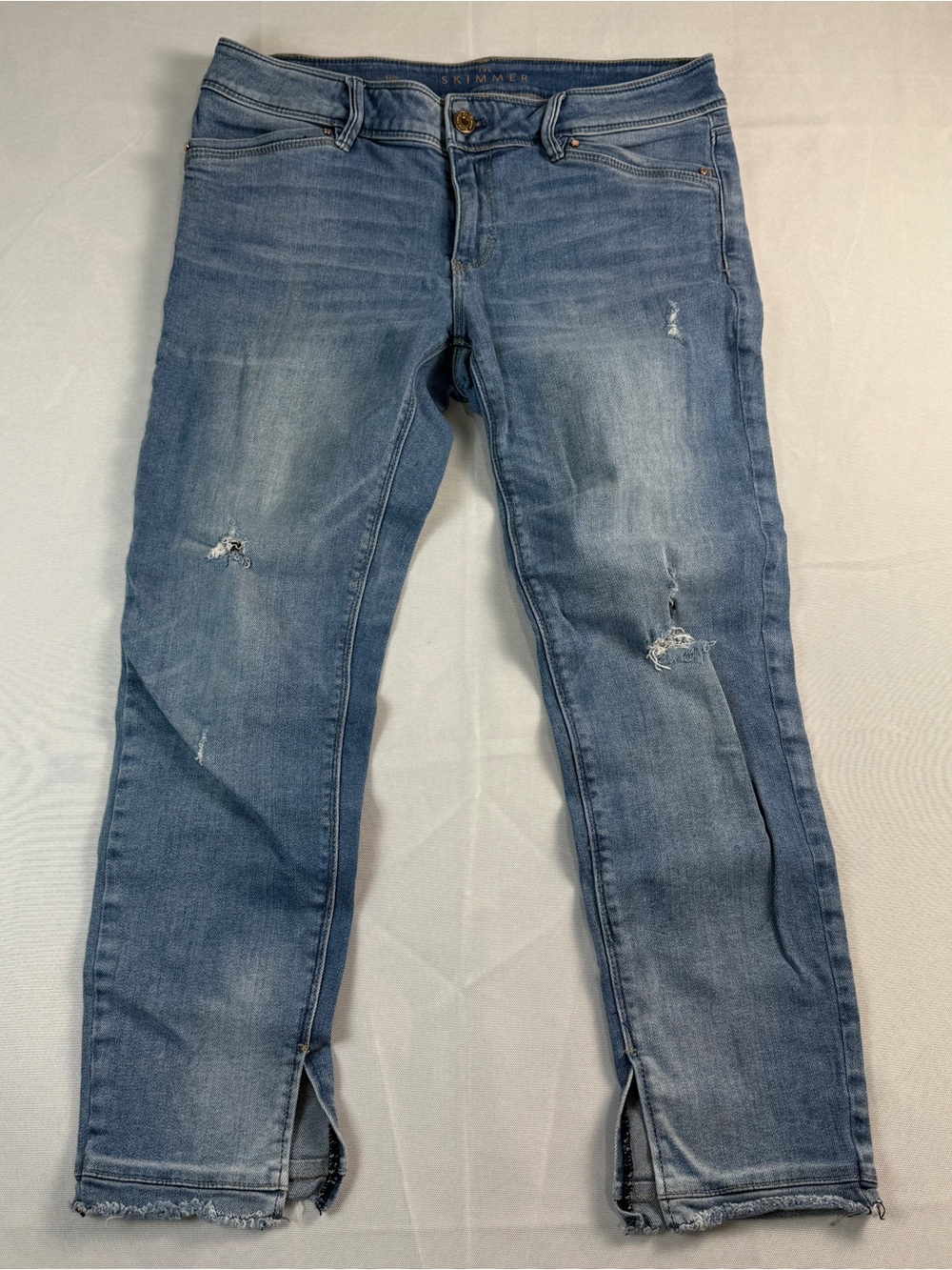 WHBM The Skimmer Distressed Split Hem Jeans Size 6S